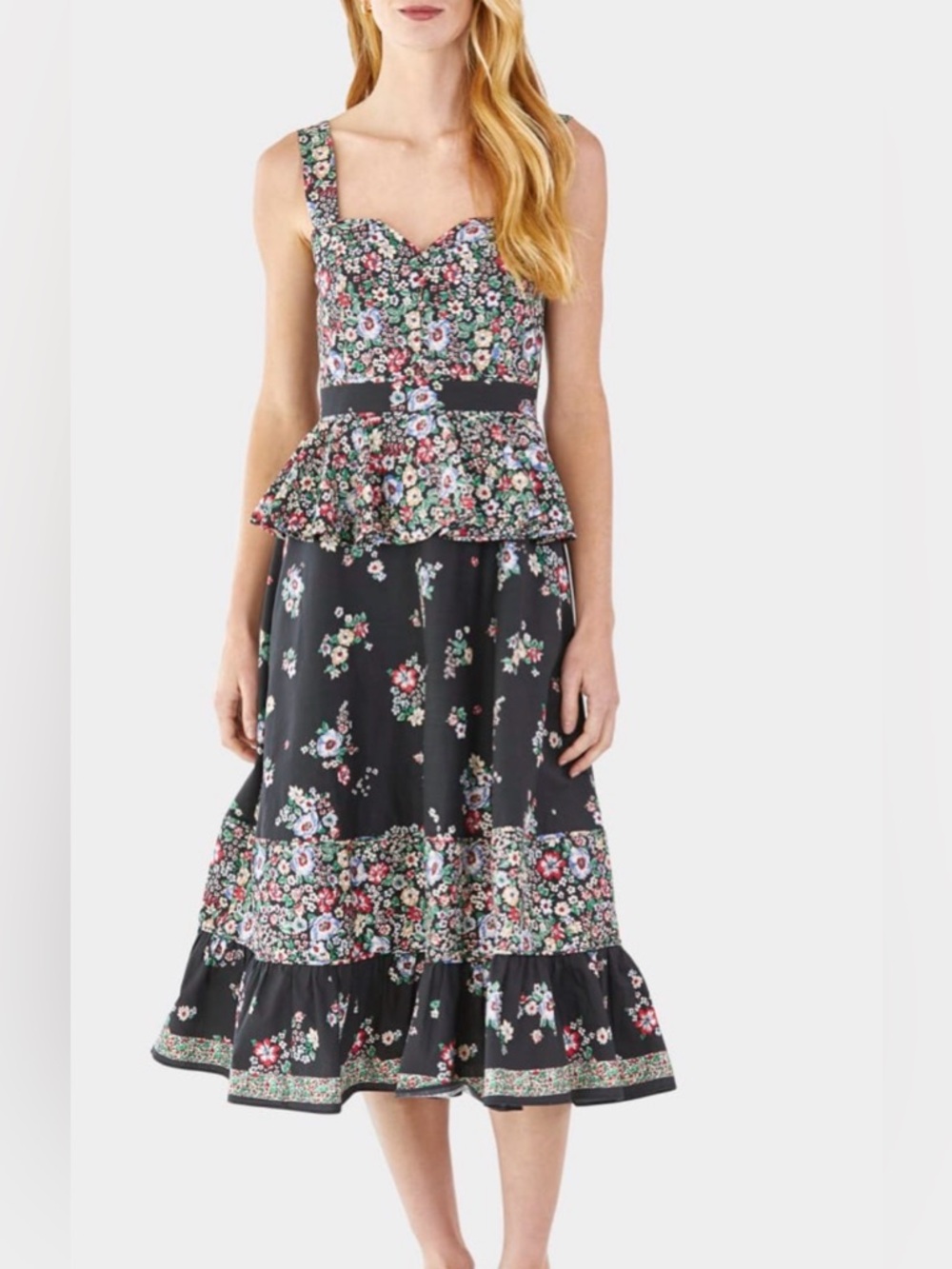 NWT Hunter Bell Lacey Floral Peplum Midi Dress